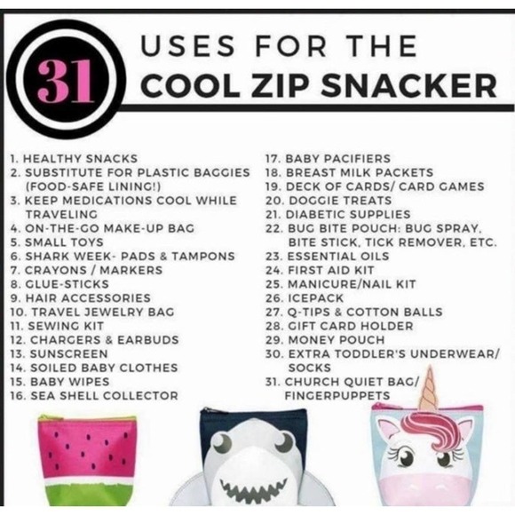 Thirty-One Cool Zip Snacker UNICORN Royal Treat - Picture 4 of 5